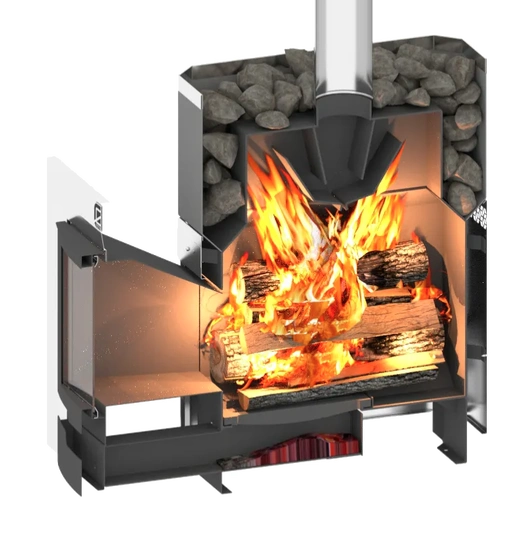 Печь для бани Теплодар Русь 27 ЛНЗП Профи Панорама - 1