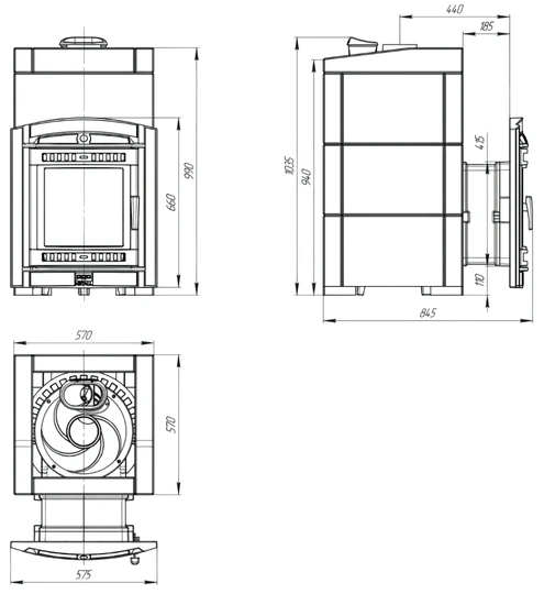 Печь банная "Атмосфера XL" в облицовке "Пироксенит Элит" - 2