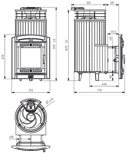 Печь банная "Атмосфера XL" в ламелях "Верде Гватемала" с тоннелем NEW - 2
