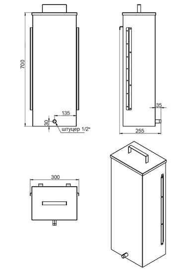 Печь для бани ASTON 20 INOX "АКВА" - 4