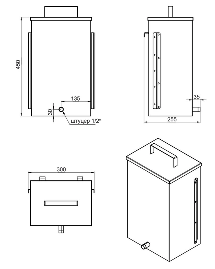Печь для бани ASTON 12 INOX "АКВА" - 4