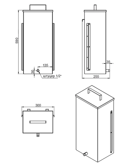 Печь для бани ASTON 16 INOX "АКВА" - 4