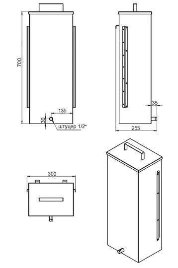 Печь для бани ASTON 20 INOX стекло "АКВА" - 4