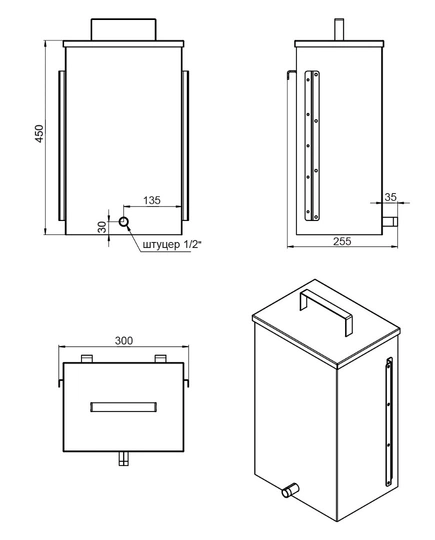Печь для бани ASTON 12 "АКВА" - 4