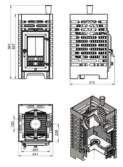 Печь для бани ASTON «Шторм 20» б/в (350) - 6