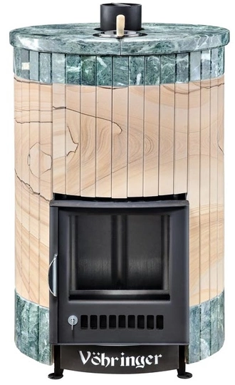 Печь для бани Ферингер УЮТ-25 ПФ «Окаменевшее дерево» перенесенный рисунок + Змеевик - 1