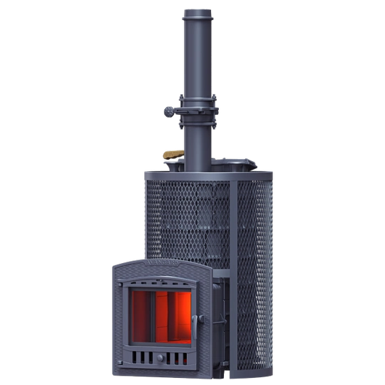 Чугунная печь для бани AVANGARD ЗК 40 (П2) Ураган в круглой сетке - 3