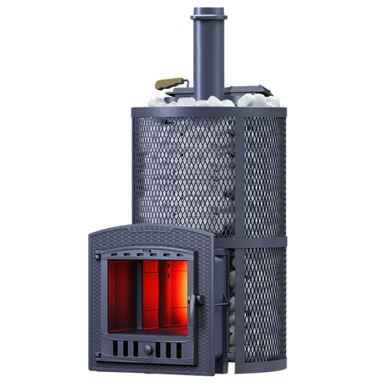 Чугунная печь для бани AVANGARD ЗК 40 (П2) Ураган в круглой сетке - 1