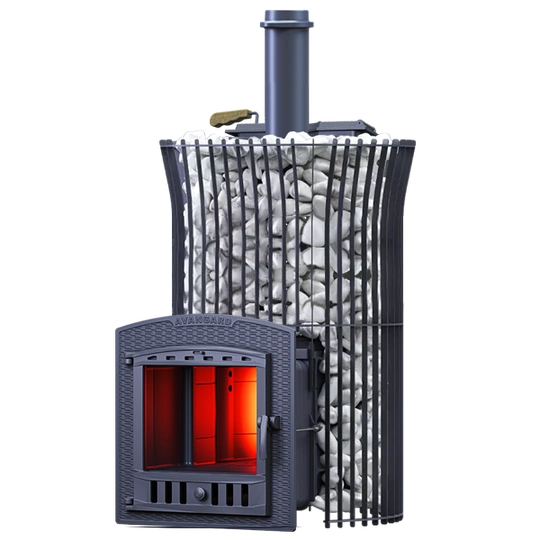 Чугунная печь для бани AVANGARD ЗК 40 (П2) Ураган в сетке Тюльпан - 1