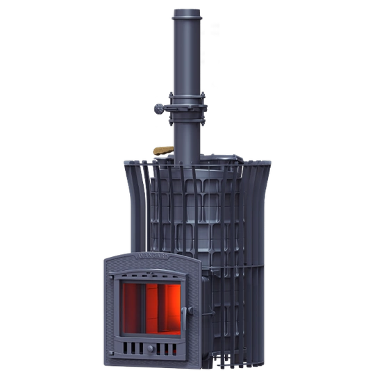 Чугунная печь для бани AVANGARD ЗК 40 (П2) Ураган в сетке Тюльпан - 3