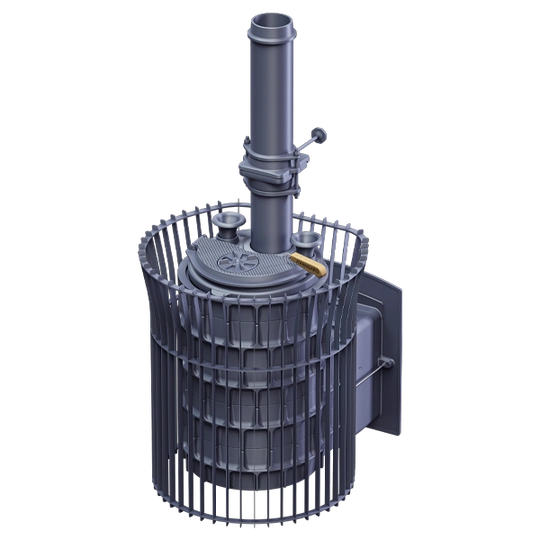 Чугунная печь для бани AVANGARD ЗК 40 (П2) Ураган в сетке Тюльпан - 4