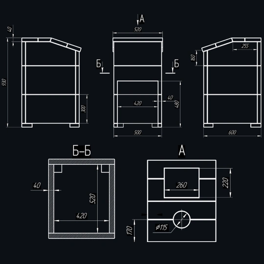 Чугунная печь для бани Комплект Гроза 24 (М) Президент 930/40 Талькохлорит - 4