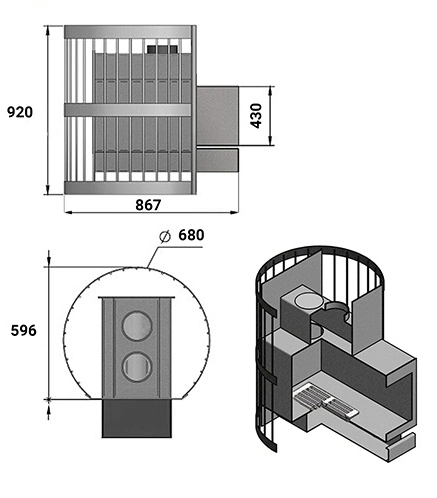 Печь для бани Везувий Скиф стандарт 38 (218) - 1