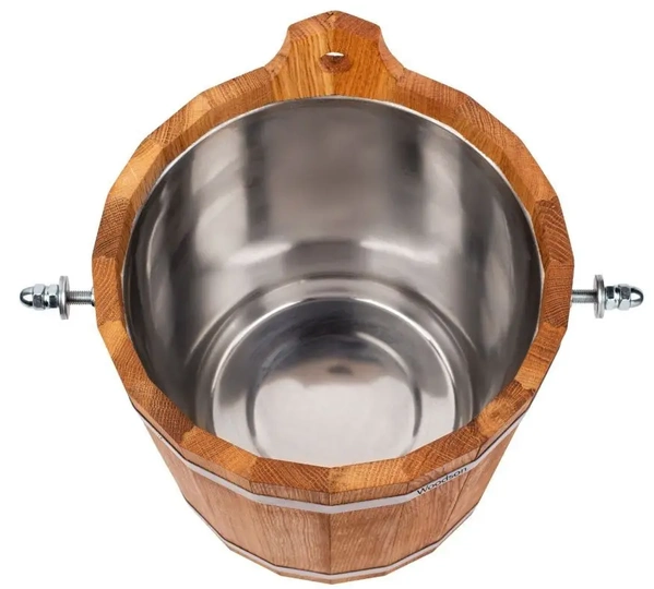 Обливное устройство Woodson с нержавеющей вставкой, 16 л., дуб - 1