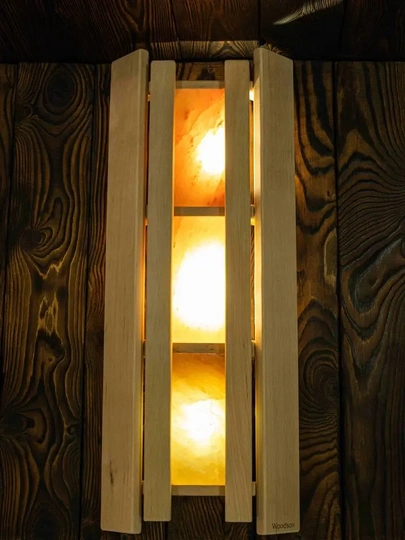 Абажур Woodson с гималайской солью 3 плитки, ольха 770*310 для бани - 1