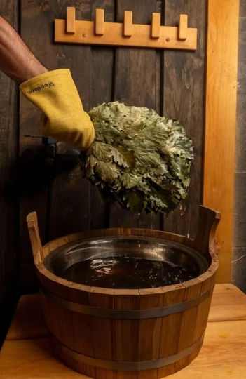 Рукавицы для парения Woodson, цвет горчичный - 3