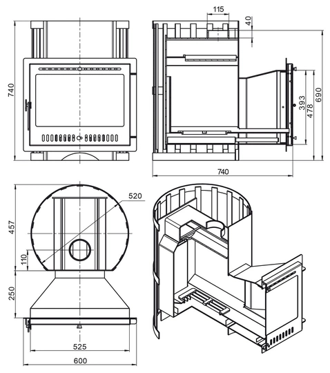 Печь для бани Везувий Скиф ковка 22 (205) - 1
