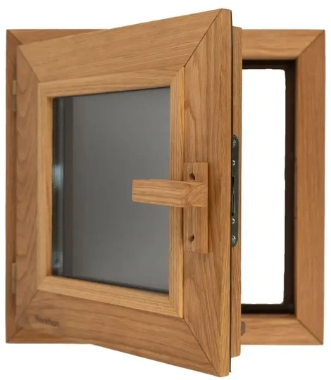 Окно Woodson PRO 40*40, стекло GREY дуб, левое - 1