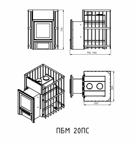Печь для бани Мета-Бел ПБМ 20 ПС - 3