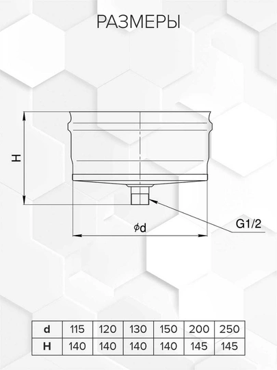 Craft HF-P конденс. д/трубы внешний (316/0,5/эмаль) Ф115 - 1