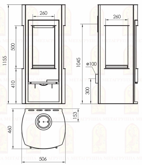 Печь-камин АОТ 7,0-01 в модификации «Нёман» - 3