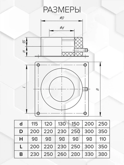 Craft HF-50 опорная площадка с к/о напольная (316/0,8/304/0,5) Ф115х200 - 1