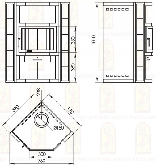 Печь-камин АОТ 9,0-04 в модификации «Амур» - 3