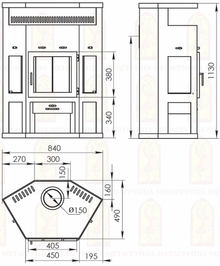 Печь-камин АОТ 11,0 в модификации «Енисей» - 3