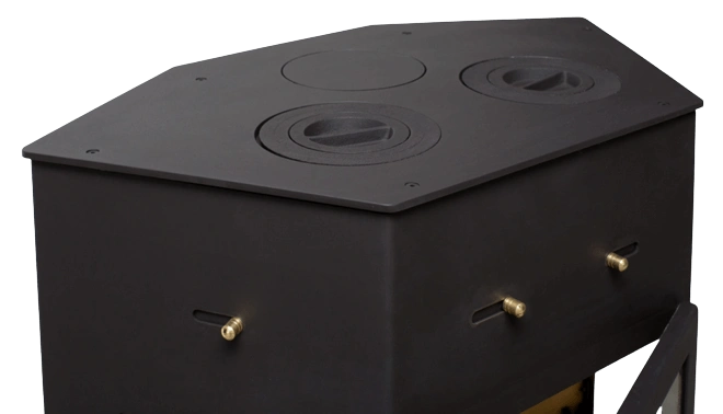 Печь-камин АОТ 11,0 в модификации «Енисей с плитой» - 4