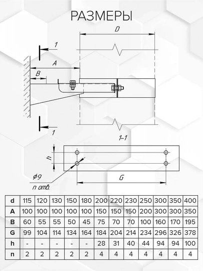 Craft HF кронштейн раздвижной (201) Ф200 - 1