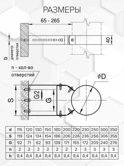 Craft HF-P кронштейн удлиненный (эмаль) Ф250 - 1