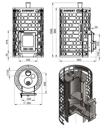 Печь для бани Эверест "Steam Master" 24 (210М) б/в - 4