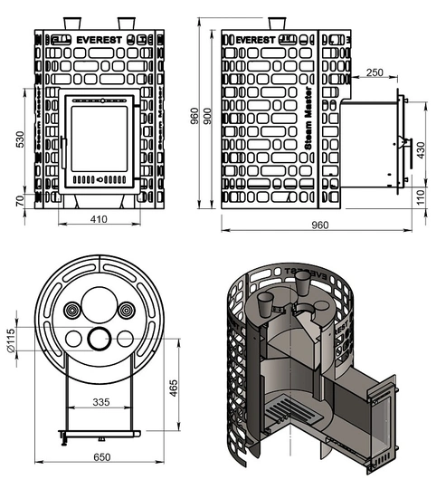 Печь для бани Эверест "Steam Master" 30 (320М) - 4
