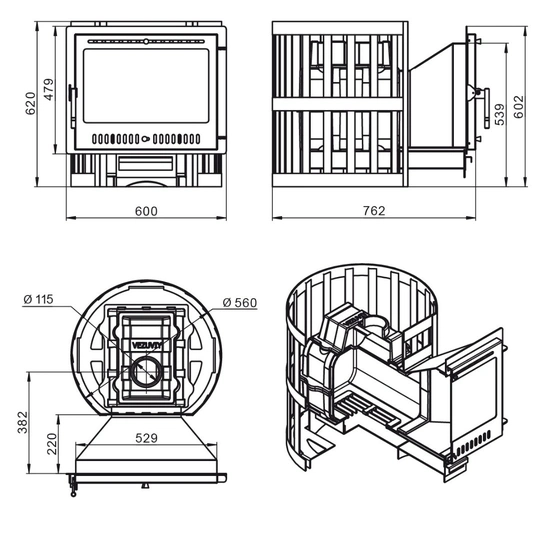 Печь для бани Везувий Легенда Ковка 16 Панорама "М" - 2