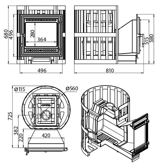 Печь для бани Везувий Легенда Ковка 22 (505) - 2