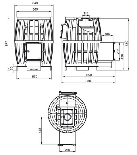 Печь для бани Везувий Легенда Русский пар ковка 18 (270) - 3