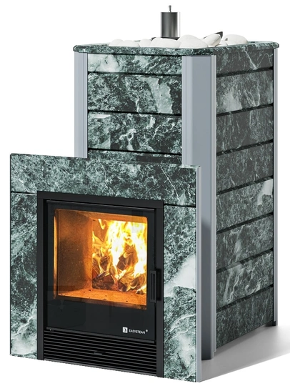 Печь для бани EASYSTEAM Ялта 40/2024 в облицовке из камня - 1