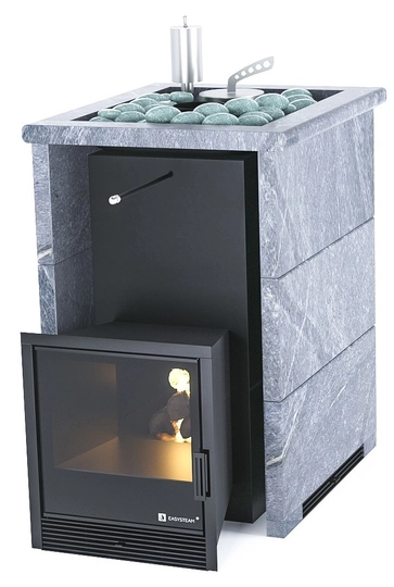 Печь для бани EASYSTEAM Анапа в трехстороннем кожухе с открытым верхом - 1