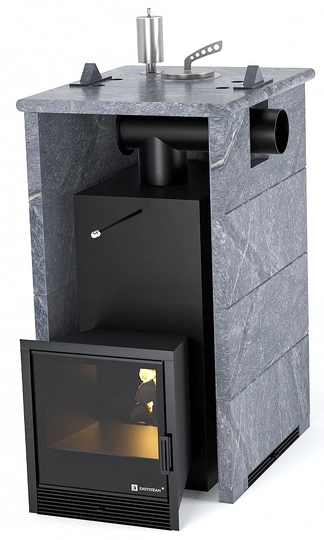 Печь для бани EASYSTEAM Анапа в трехстороннем кожухе с закрытым верхом с боковым подключением - 1