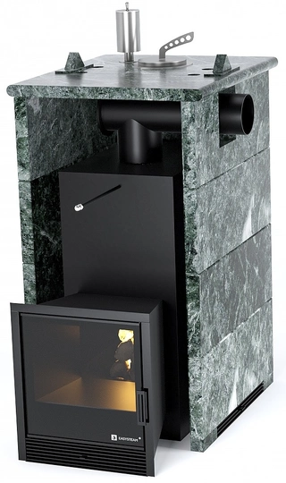 Печь для бани EASYSTEAM Анапа в трехстороннем кожухе с закрытым верхом с боковым подключением - 2