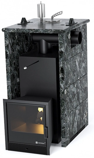 Печь для бани EASYSTEAM Анапа в трехстороннем кожухе с закрытым верхом с боковым подключением - 3