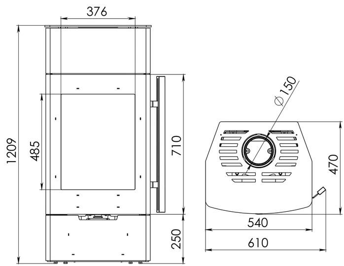 Печь-камин АОТ 10,0-01 в модификации «Байкал» - 6