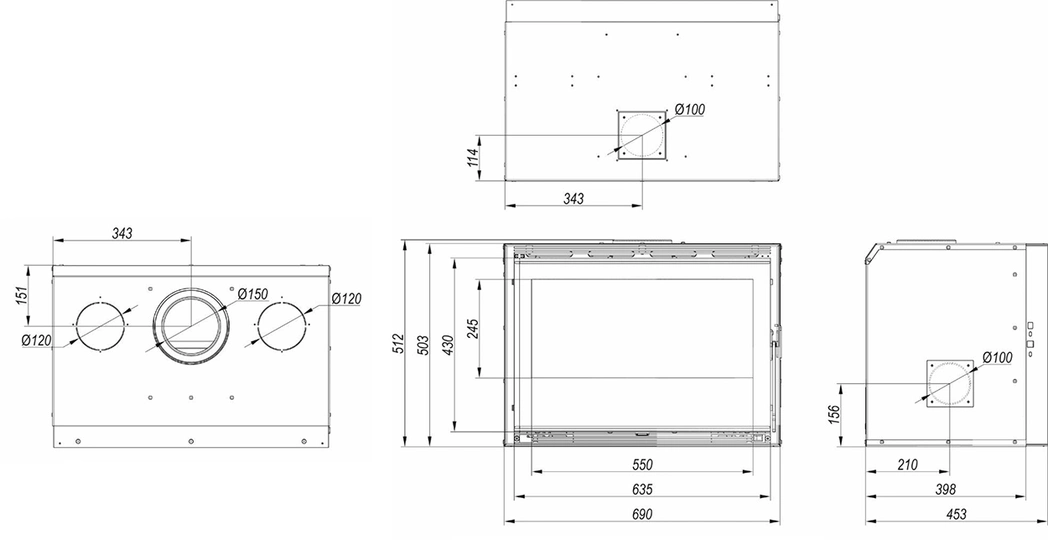 Каминная топка Defro Home Case S - 3