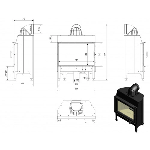 Каминная топка Nadia 12/PF - 1