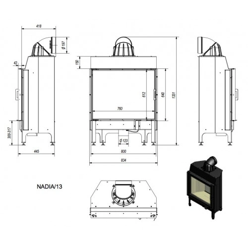 Каминная топка Nadia 13/PF - 1