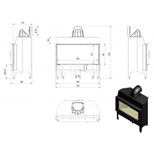Каминная топка Nadia 14/PF - 1