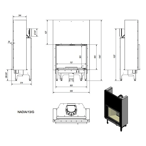 Каминная топка Nadia 13/G - 1