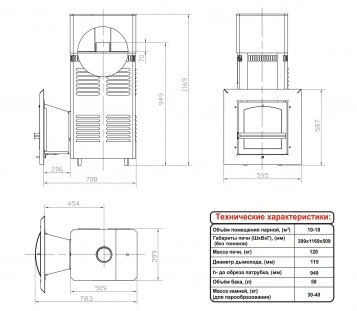 Печь для бани Сударушка - M - 3