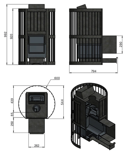 Печь для бани Везувий Ураган Стандарт 28 (ДТ-4) - 1