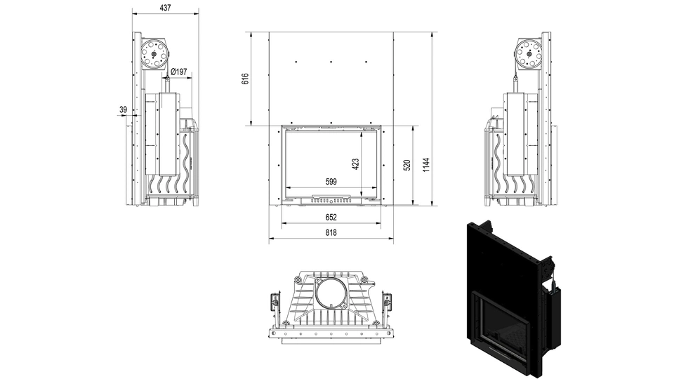 Каминная топка Eryk 12 Гильотина (ERYK/G) - 1